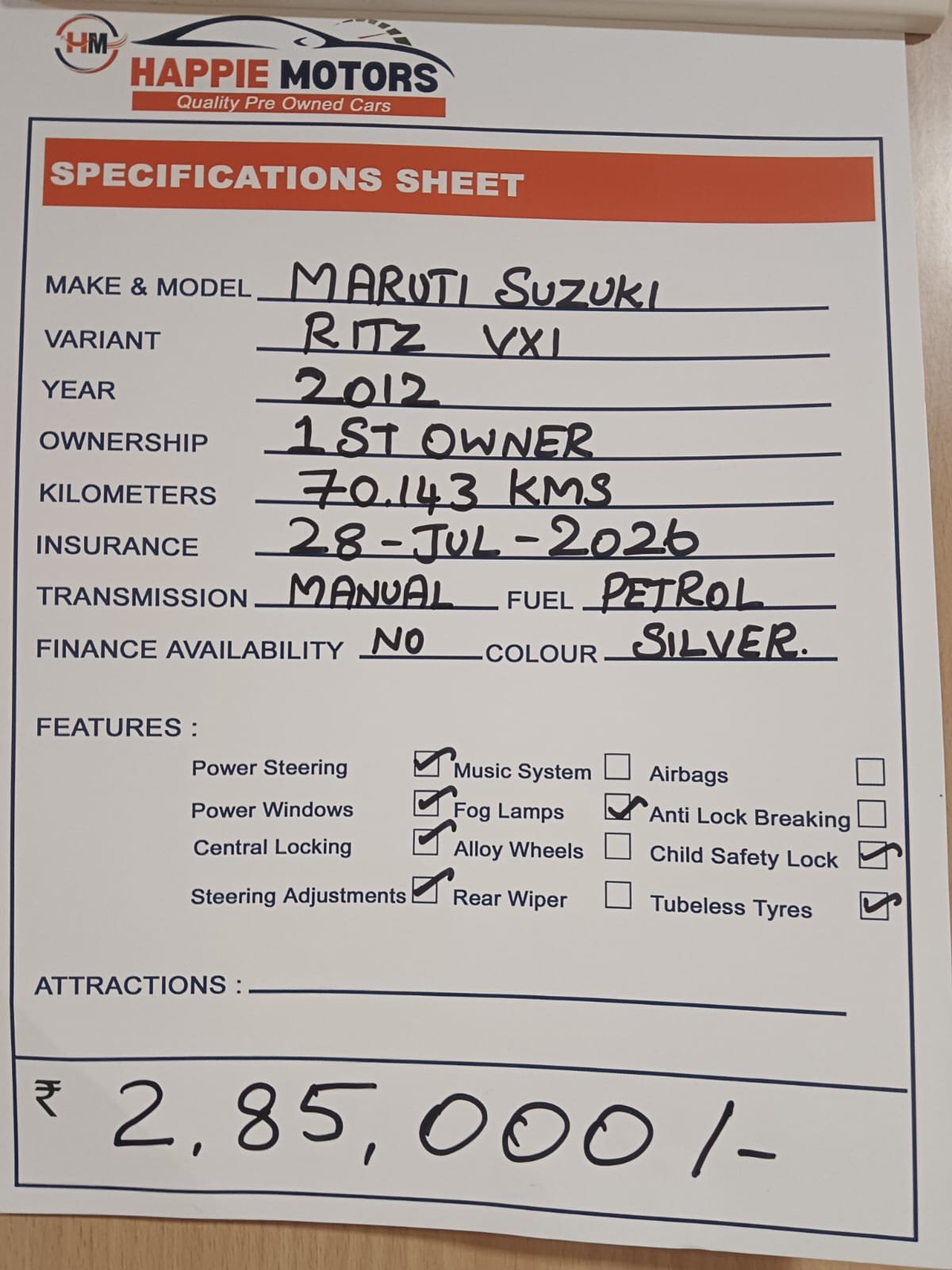 MARUTI SUZUKI RITZ